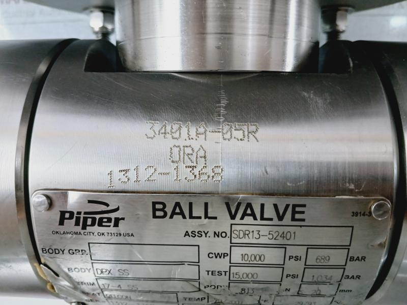 Piper Sdr13-52401 Oceaneering Ball Valve Assembly Dpx Ss Body