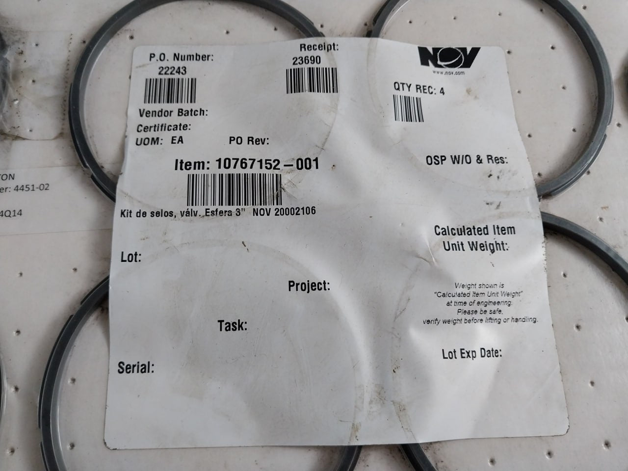 Piper 20002106 Minor Seal Kit P51B-187125-02