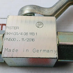 Pister Bkh G1/4 06 1113 1 Ball Valve Hydr 1/4 Ball 2 Ways
