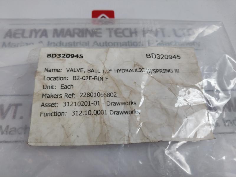 Pister Hbkh 12L B Stroke Limiter Ball Valve 1/2" Hydraulic With Spring