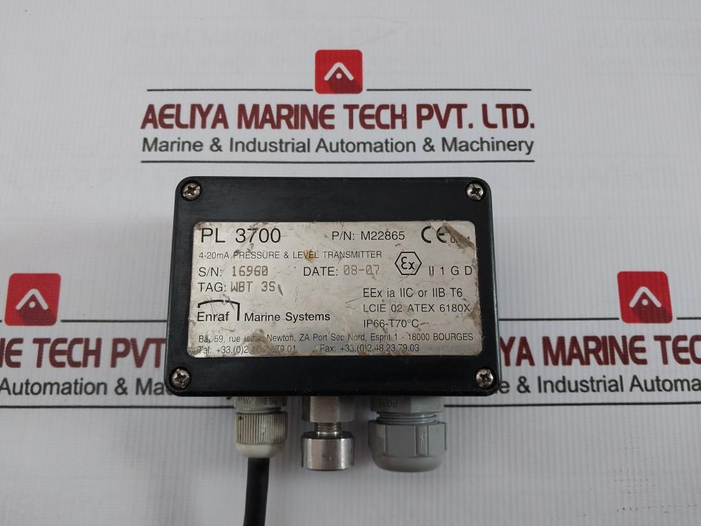 Pl 3700 Pressure & Level Transmitter 0/2000 Mbar Enraf Marine 5-meter