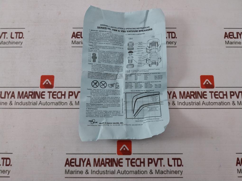 Plast-o-matic Valves Vbm050V-pv Vacuum Breaker 1/2