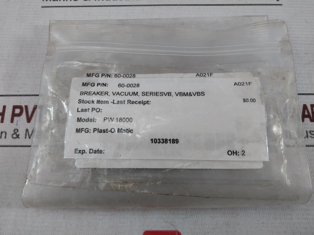 Plast-o-matic Valves Vbm050V-pv Vacuum Breaker Vbm050V-pv/Vbm-050 Ckm050