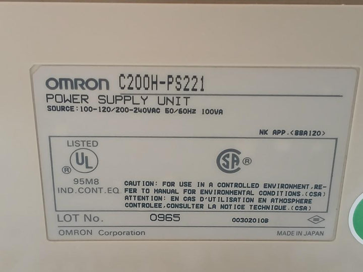 Plc-Power-Supply-Unit-200-240Vac-50-60Hz-00302010B-Omron-C200H-PS221-210237-9