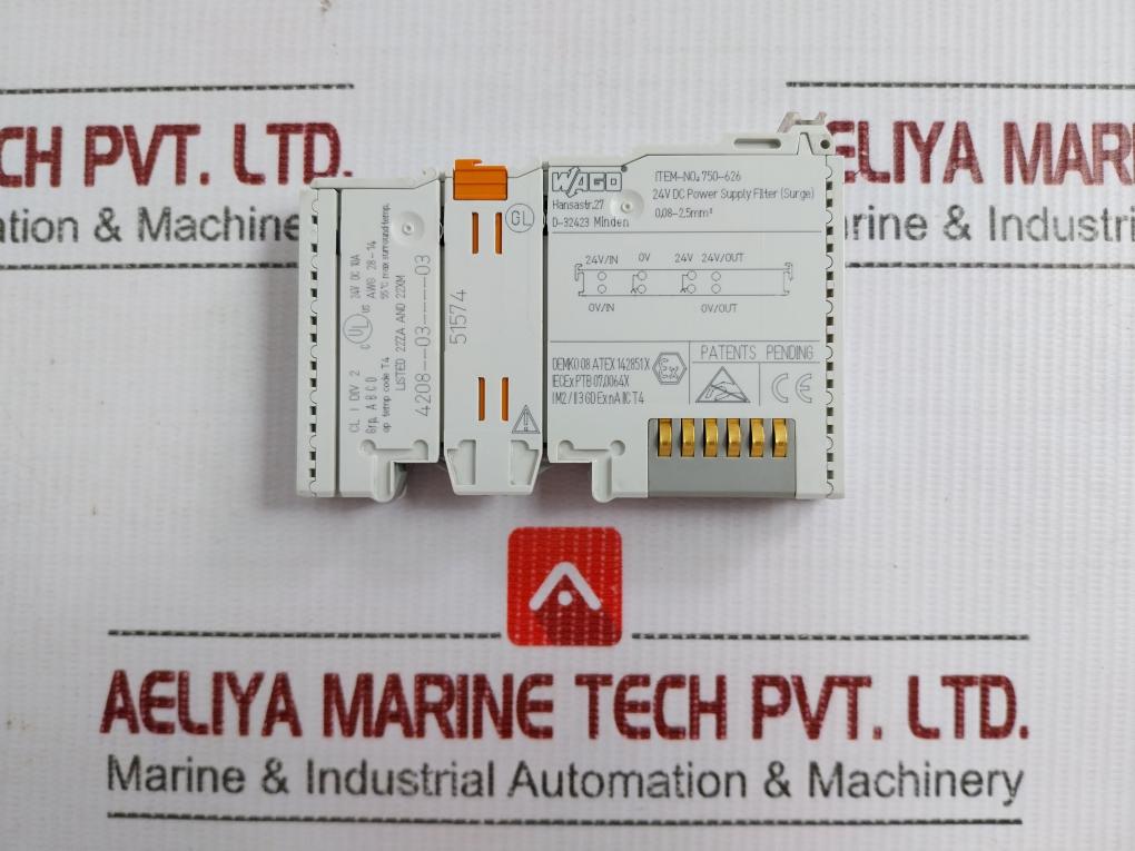 Plc Filter Module 24V Dc 10A Part No 750-626 Wago
