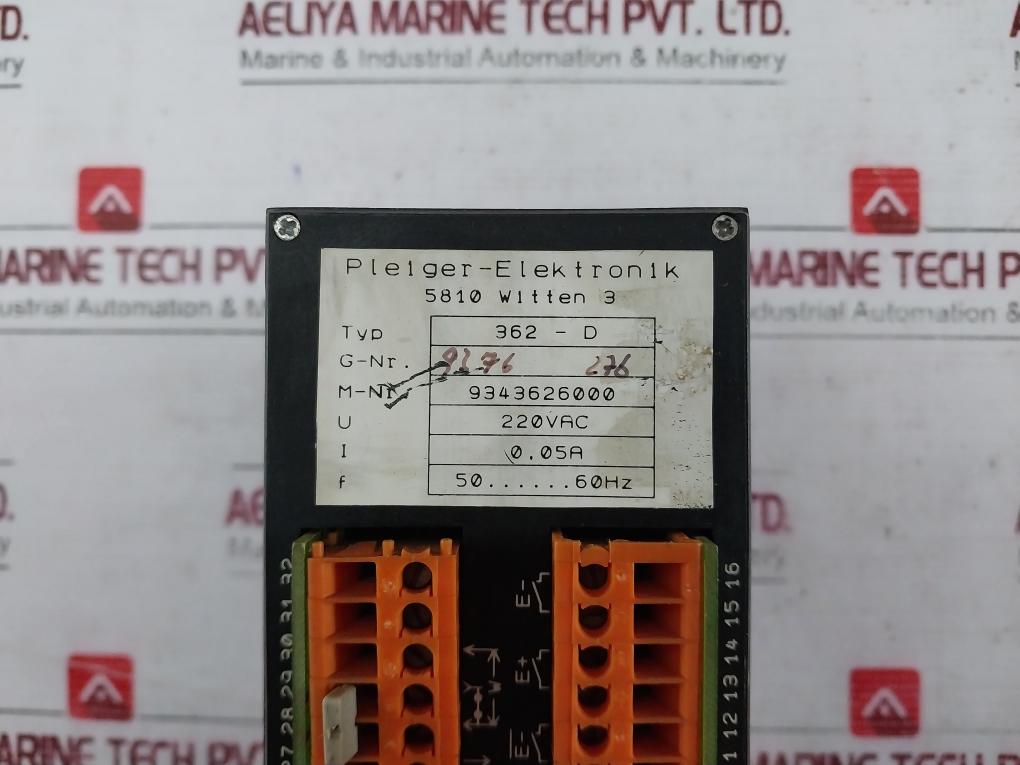 Pleiger-elektronik 362-d Controller 9343626000 50/60Hz 7Ansum