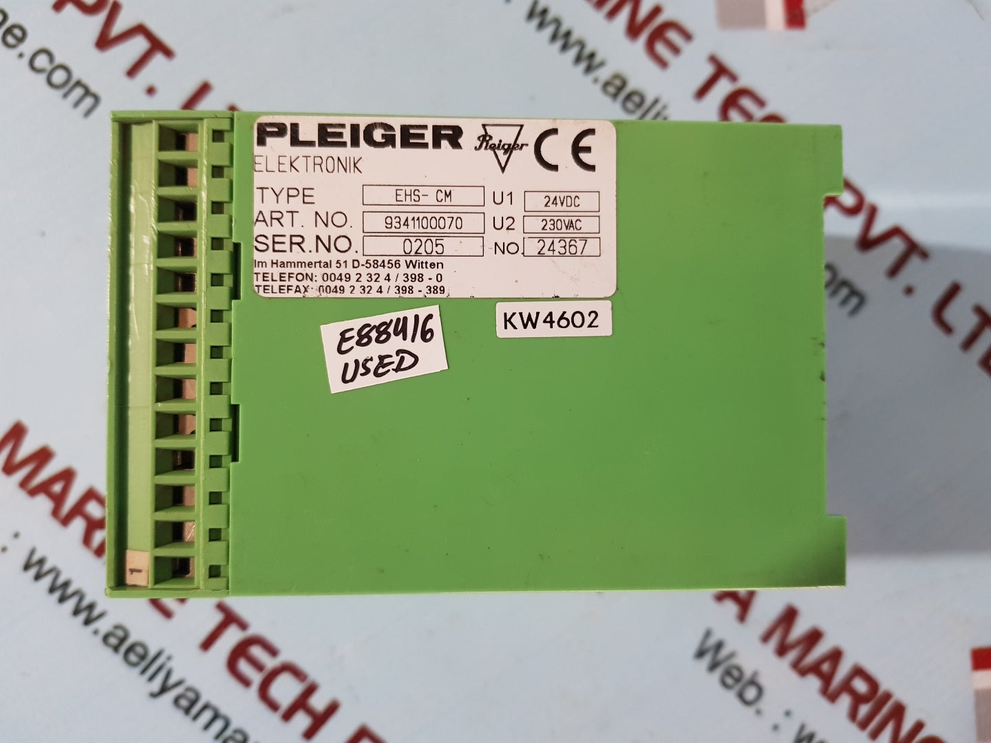 Pleiger Elektronik Ehs-cm Control Module 9341100070 (U1:24Vdc U2:230Vac)