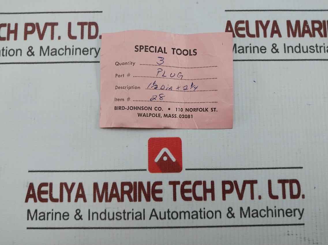 Plug Installation Tool Plug For Hub Support Plate Bird-johnson