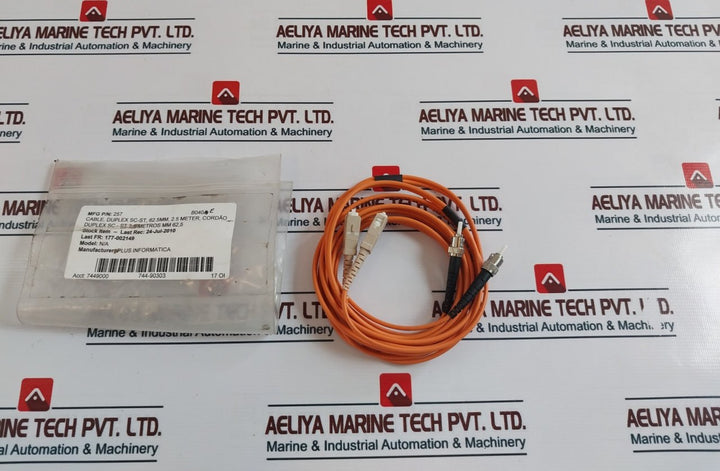 Plus Informatica Metrocable COA-MM-DP Fiber Optic Cable Duplex SC-ST, 2.5 Meter