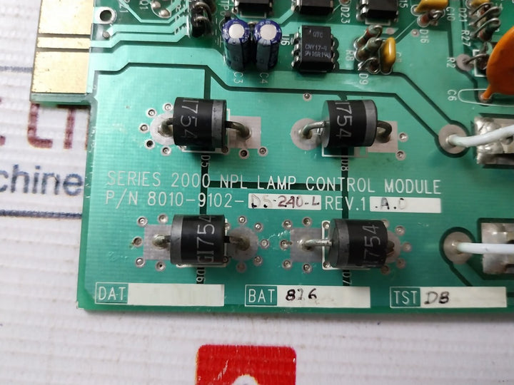 Pmc 8010-9102-ds-240-l Series 2000 Npl Lamp Control Pcb Module Rev 1.A.0