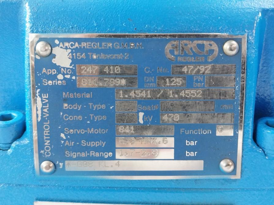 Pneumatic Butterfly Valve Actuator Assembly 0-6 Bar Arca-regler 247 410