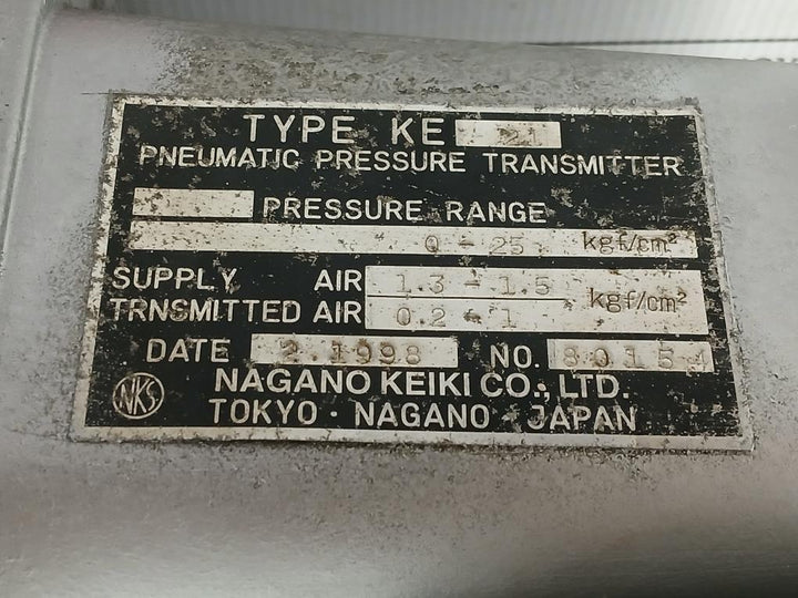 Pneumatic Pressure Transmitter 0-25Kgf/Cm2 0-25Bar 0-350Psi Nagano Keiki Ke 21