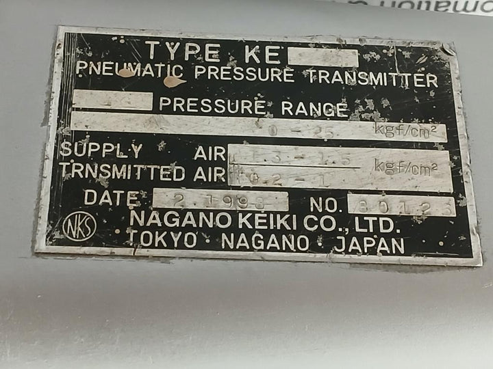 Pneumatic Pressure Transmitter 0-25 Kgf/Cm2 Nagano Keiki Ke 21