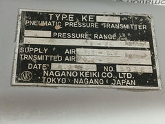 Pneumatic Pressure Transmitter 0-25 Kgf/Cm2 Nagano Keiki Ke 21