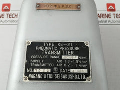 Pneumatic Pressure Transmitter Ke-21 Nagano Keiki 1.3-1.5 Kg/Cm2