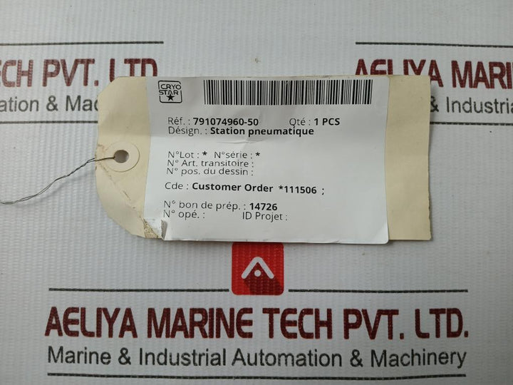 Pneumatic Station Assembly 0 To 1.6Bar 0 To 160Kpa En 837 Cryo Star 791074960-50