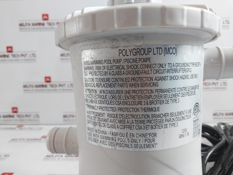 Polygroup Rx600 Above Ground Swimming Pool Filter Pump 120V 7.5-meter 0054891