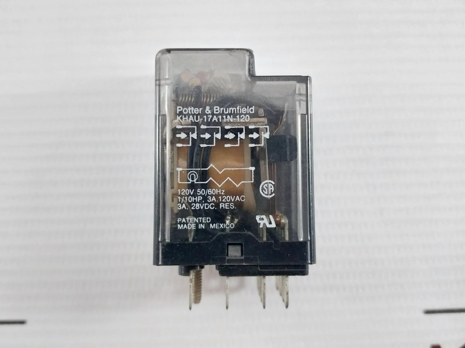 Potter & Brumfield Khau-17A11N-120 Power Relay 50/60Hz