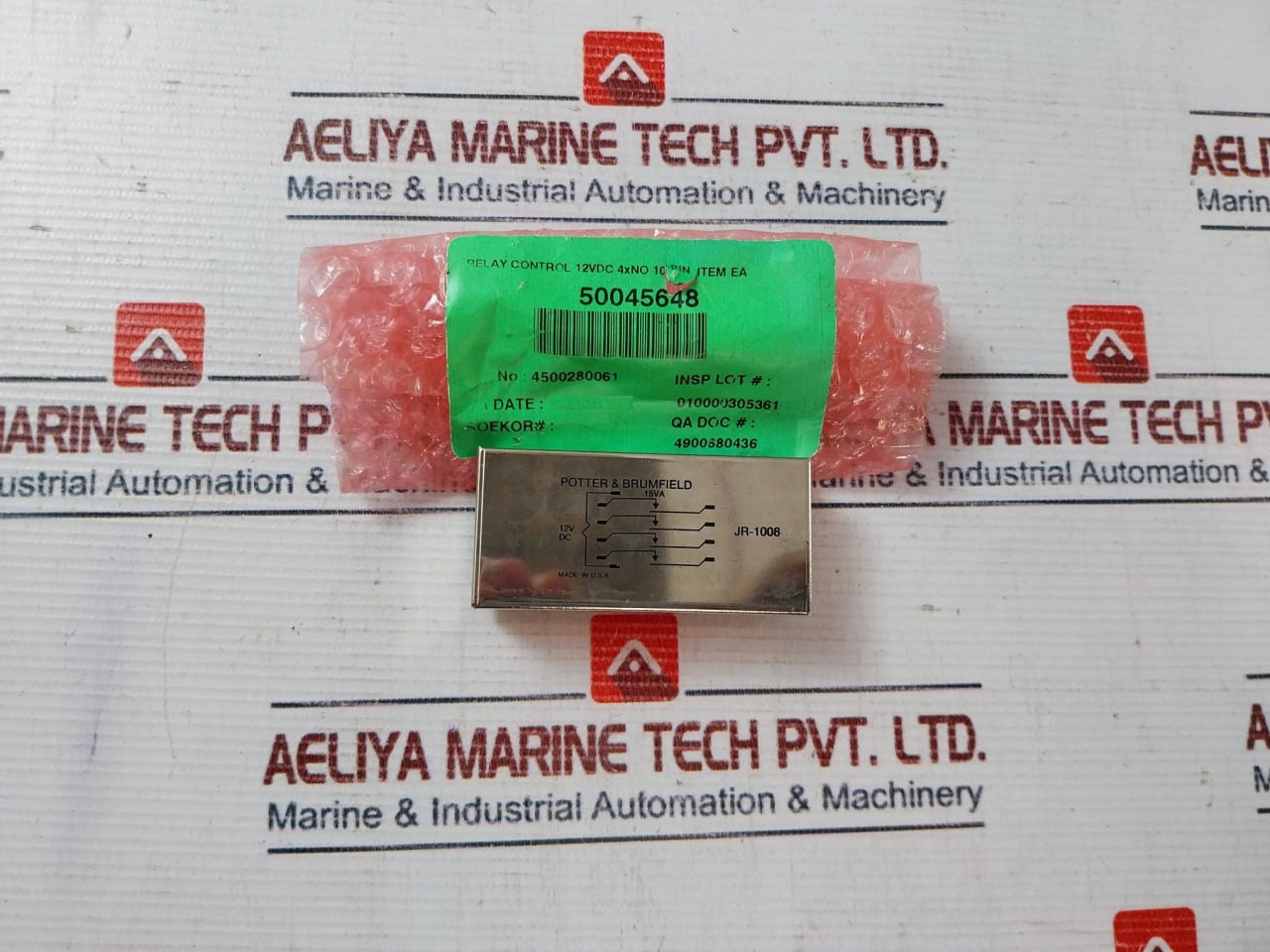 Potter & Brumfield Jr-1008 Control Relay 12Vdc 4Xno 10 Pin