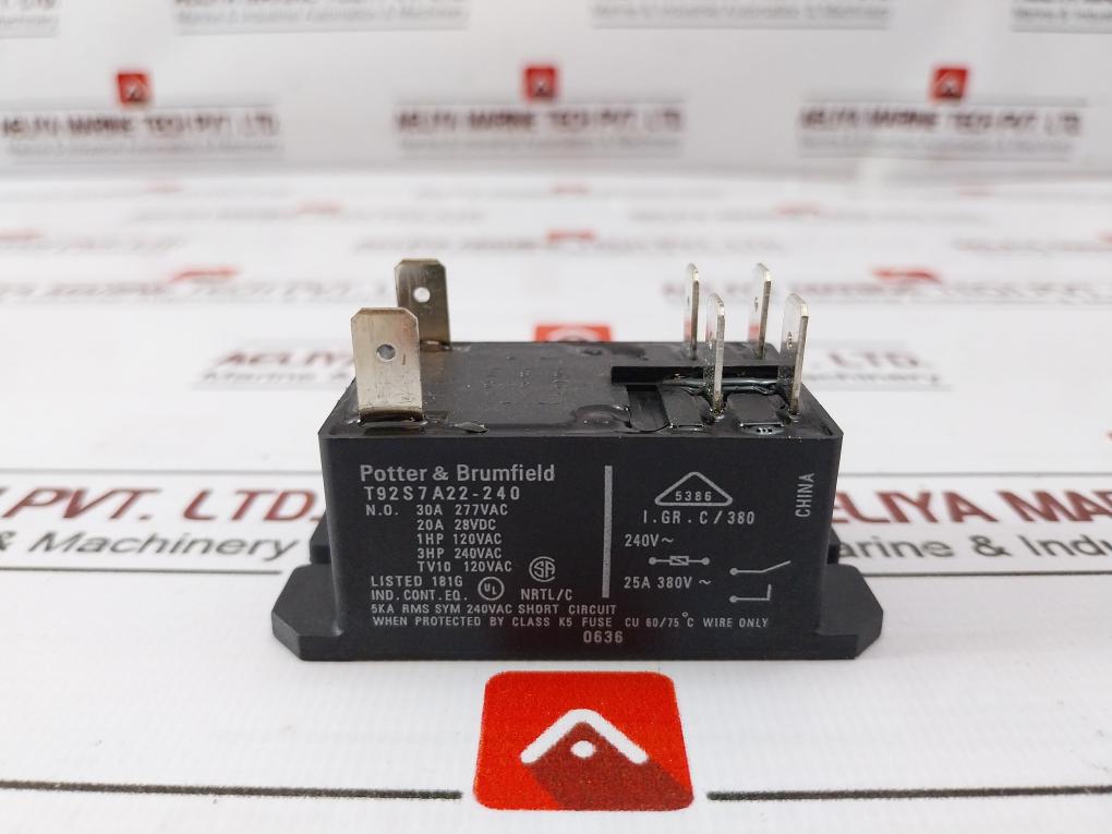 Lot of 2X POTTER & BRUMFIELD T92S7A22-240 TE Connectivity PCB Mount Power Relay
