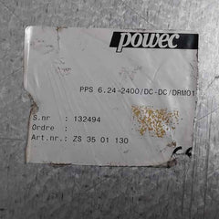 Powec Pps 6.24-2400/Dc-dc/Drm01 Power Supply Module Rectifier 18-72 Vdc