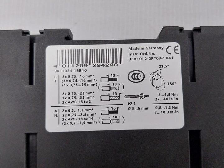 Power-Contactor-24Vdc-32A-50-60Hz-Siemens-3Rt1034-1Bb40-209682-8