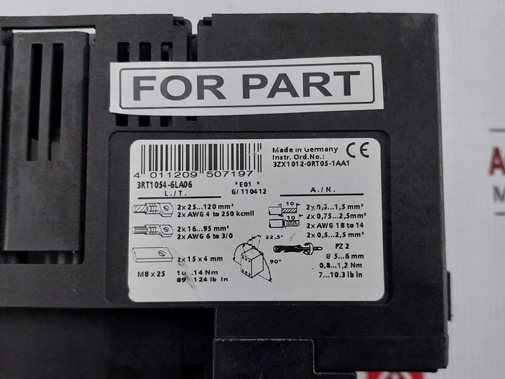 Power Contactor 3Rt1054-6La06 Siemens 110-127V 50-60Hz