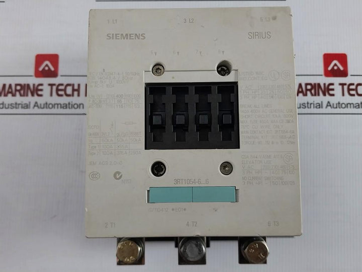 Power Contactor 3Rt1054-6La06 Siemens 110-127V 50-60Hz