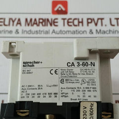 Power Contactor Ca3-60-n-11 Sprecher+Schuh 230V 50/60Hz