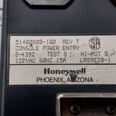 Power Entry Console 51400808-100 Honeywell 120Vac 60Hz 15A