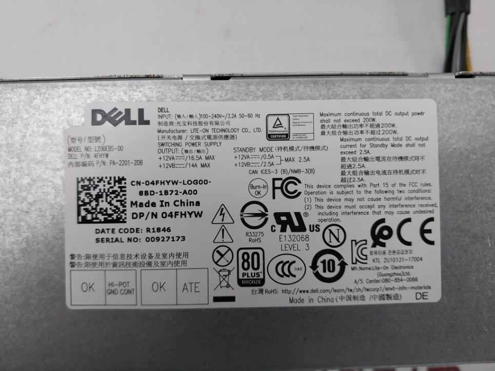 Power Supply Unit Input-100-240V~/3.2A 50-60Hz Dell 04Fhyw