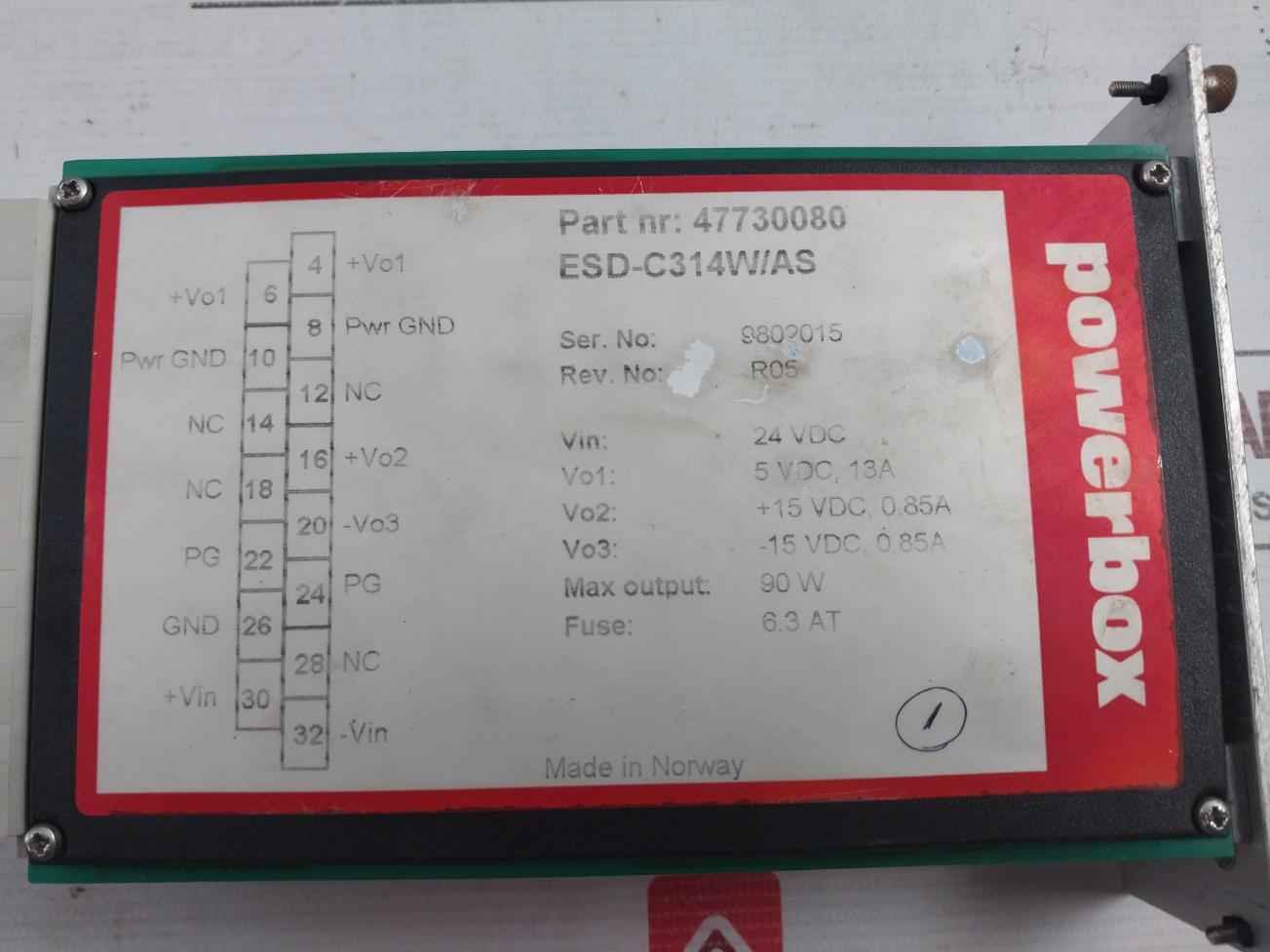 Powerbox Esd-c314W/As Power Supply Module 24Vdc 90W M00001-04 R05