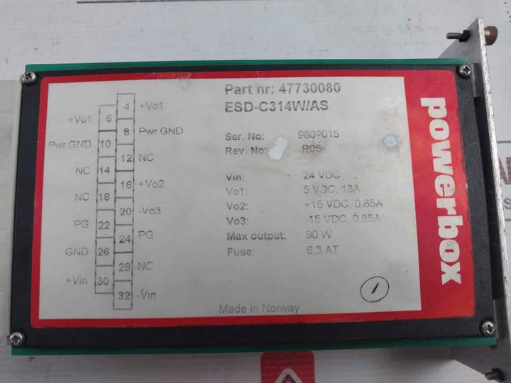Powerbox Esd-c314W/As Power Supply Module 24Vdc 90W M00001-04 R05