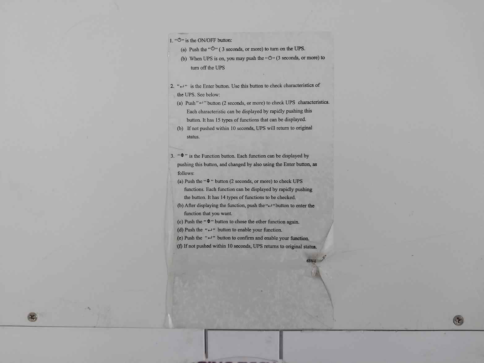 Powercom 63S-k1K0-047 Battery Pack Ac 100-120V 50/60Hz (Without Battery)