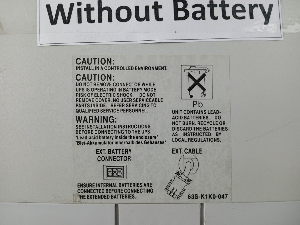 Powercom 63S-k1K0-047 Battery Pack Uninterruptible Power Supply(Without Battery)