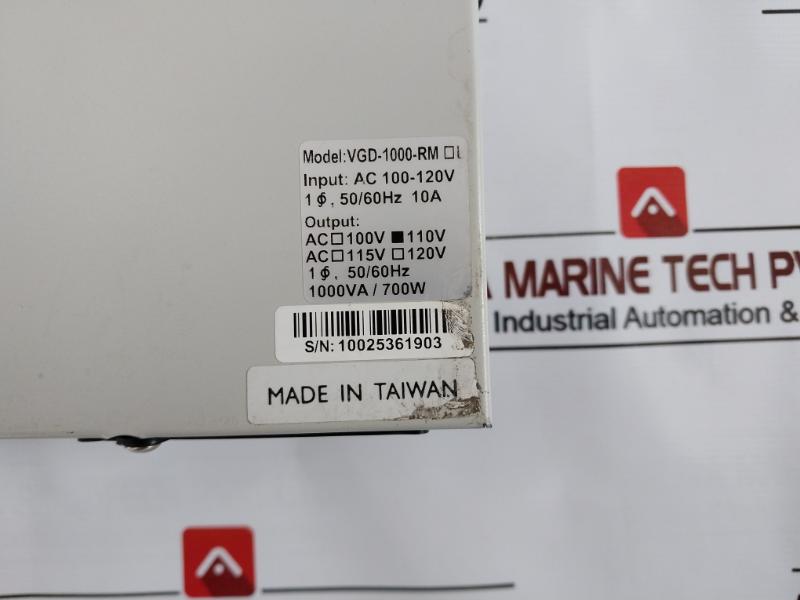 Powercom Vgd-1000-rm L Uninterruptible Power Supply 1000Va/700W Ac 100-120V