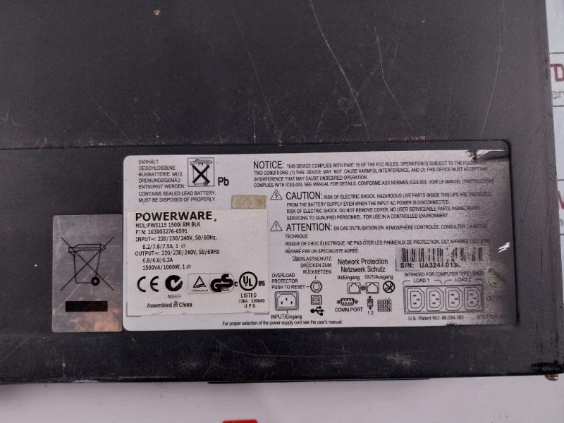 Powerware Pw5115 1500I Rm Blk Relay Interface Adapter 103003276-6591