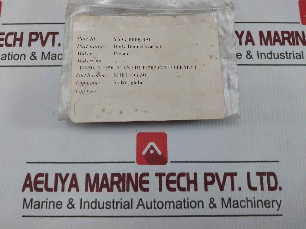 Poyam Body Bonnet Gasket For Cryogenic Cargo Valve Vvg-0008.351