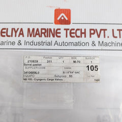 Poyam Spiral Gasket For Ball Valve Vvb-0007.173