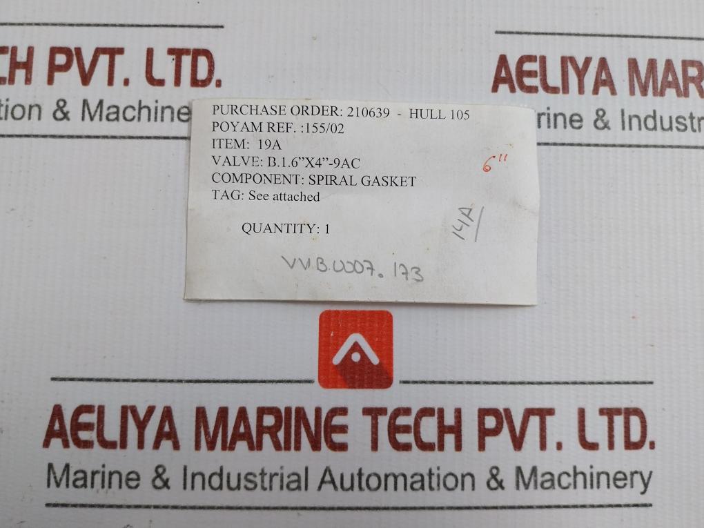 Poyam Spiral Gasket For Ball Valve Vvb-0007.173