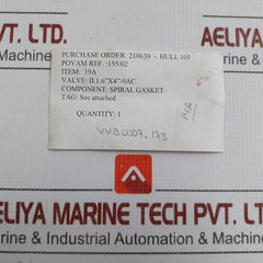 Poyam Spiral Gasket For Ball Valve Vvb-0007.173