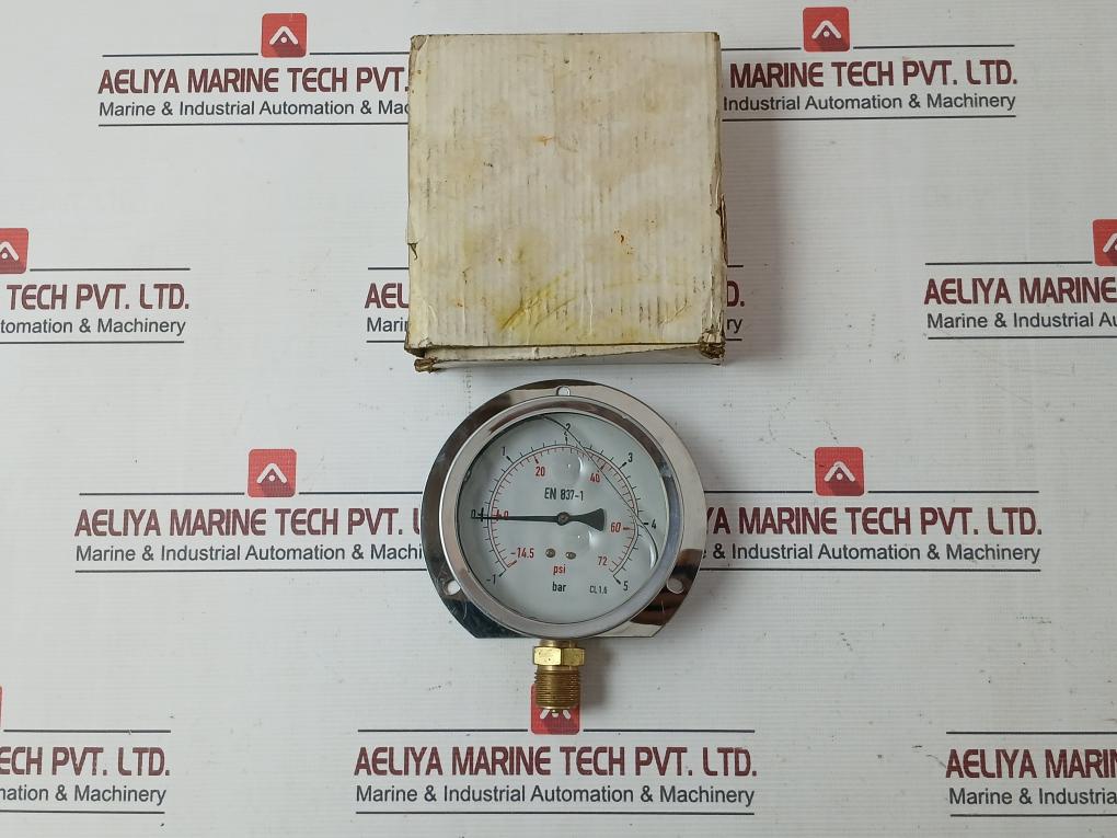 Pr11003 Compound Air Oil Gas Pressure Gauge Glycerine Oil Filled -14.5 To 72 Psi