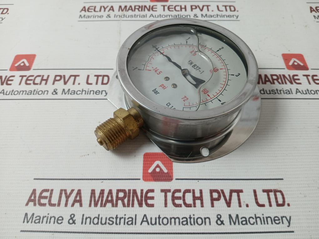 Pr11003 Compound Air Oil Gas Pressure Gauge Glycerine Oil Filled -14.5 To 72 Psi
