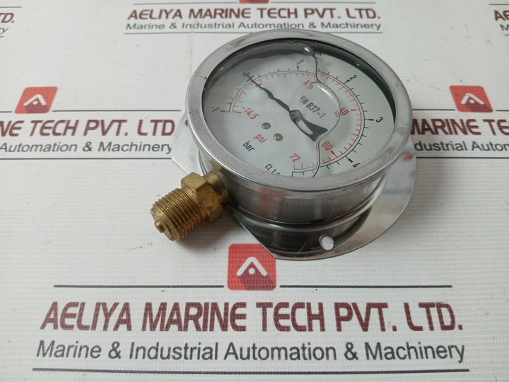 Pr11003 Compound Air Oil Gas Pressure Gauge Glycerine Oil Filled -14.5 To 72 Psi