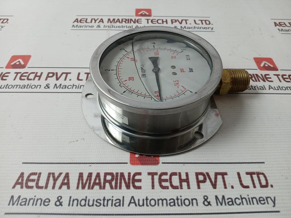 Pr11003 Compound Air Oil Gas Pressure Gauge Glycerine Oil Filled -14.5 To 72 Psi