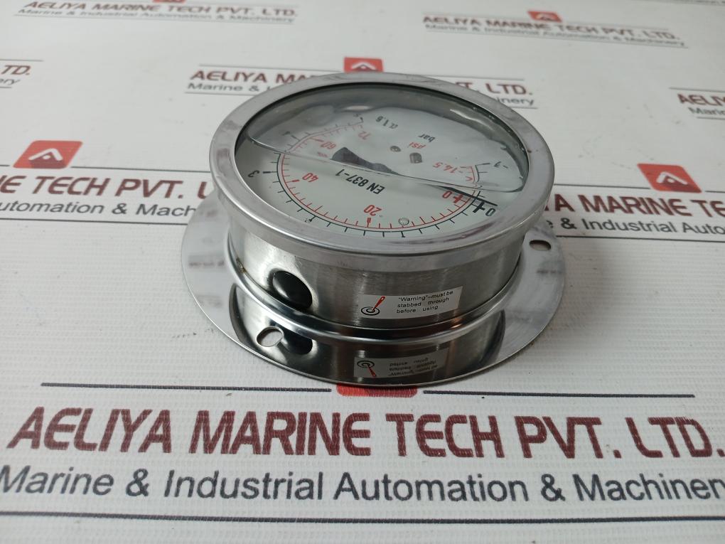 Pr11003 Compound Air Oil Gas Pressure Gauge Glycerine Oil Filled -14.5 To 72 Psi