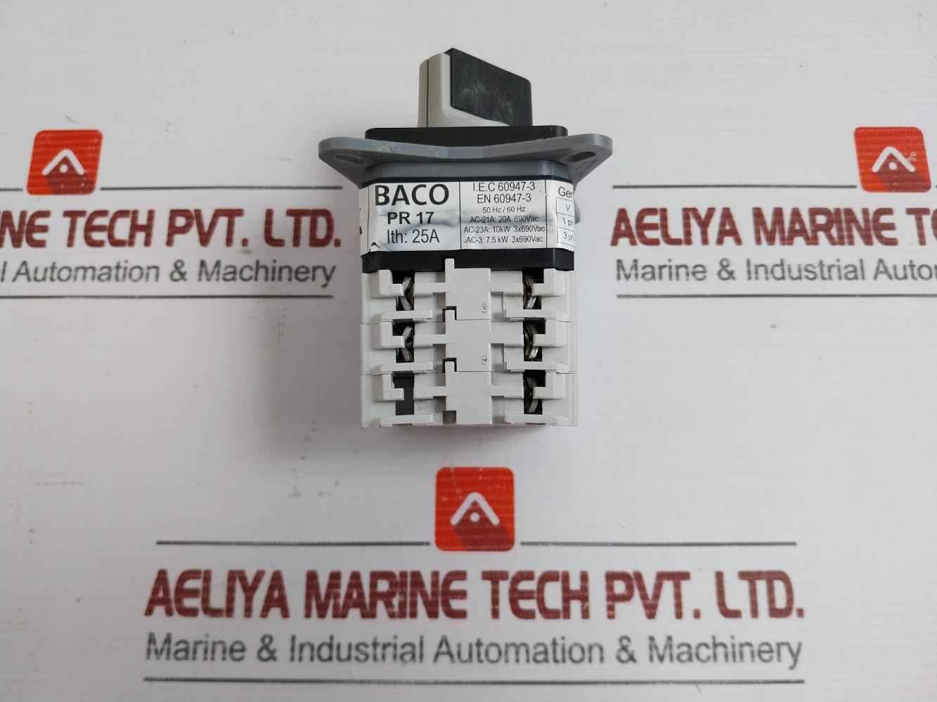Pr17 On/Off Panel Mount Cam Switch Brand Baco 20A 690Vac 50Hz/60Hz