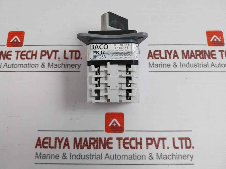 Pr17 On/Off Panel Mount Cam Switch Brand Baco 20A 690Vac 50Hz/60Hz