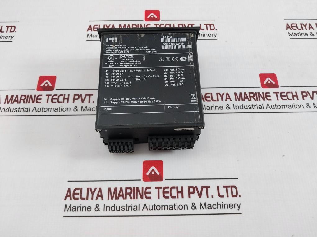 Pr Electronics 5714B Display Unit 24-250 Vdc 24-230 Vac 125-12 Ma 50-60 Hz