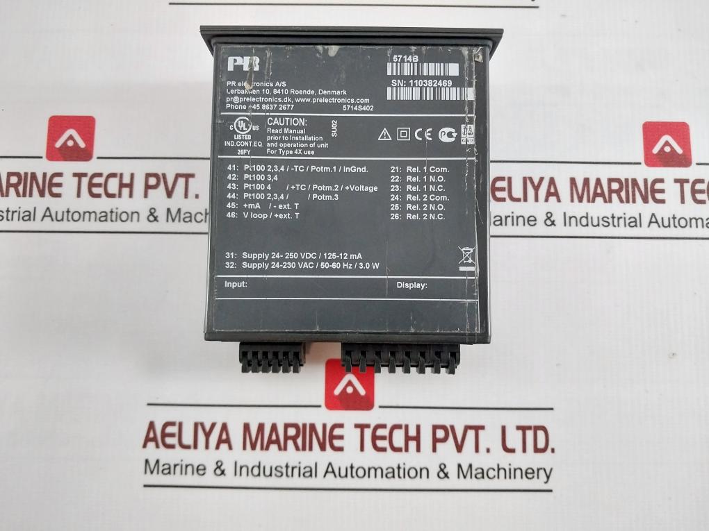 Pr Electronics 5714B Display Unit 24-250 Vdc 24-230 Vac 125-12 Ma 50-60 Hz